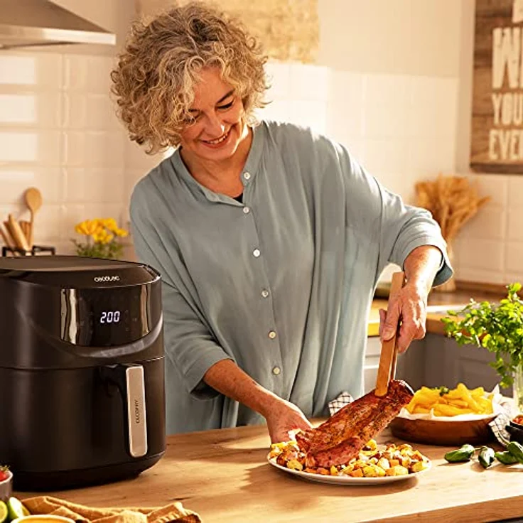 Cecotec Heißluftfritteuse Cecofry Absolute 7600 7,6 L. 2000 W, digital und kompakt, PerfectCook-Technologie, einstellbare Temperatur und Zeit, Touchpad, 8 Modi – Bild 5