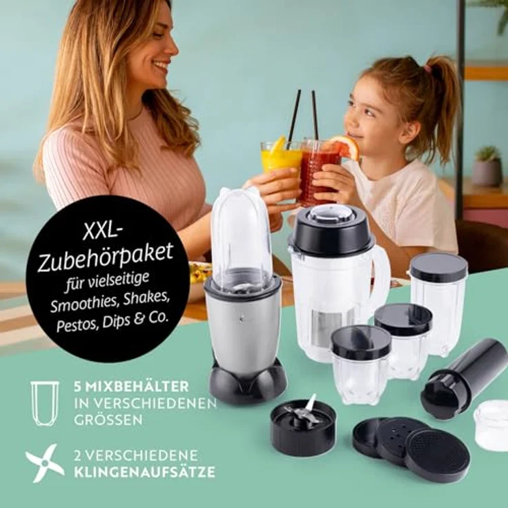 DS Produkte GOURMETmaxx Mixer Mr. Magic 18-tlg. 400W grau/schwarz GS-Zertifikat – Bild 3