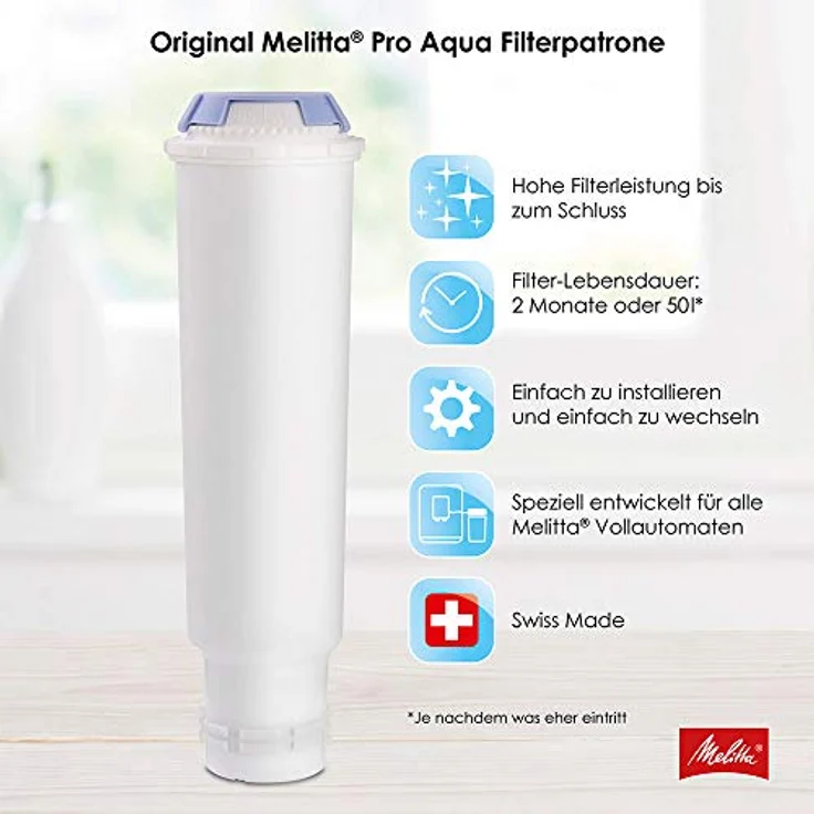 MELITTA Pro Aqua für Kaffeevollautomaten 3-er Set Wasserfilter, Weiß – Bild 5