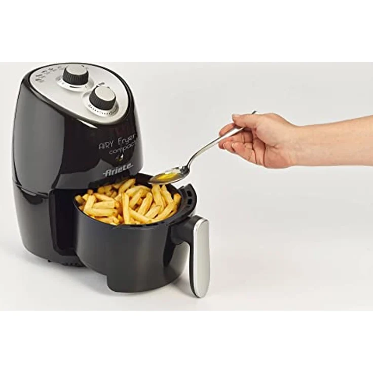 Ariete 4617, Airy Fryer Compact, Luftfritteuse, Fassungsvermögen 2 l, 1000 W, Temperatur max. 200 °C, Schwarz – Bild 2