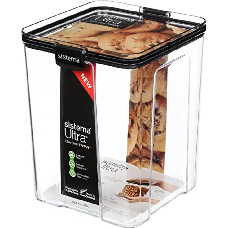 Sistema Tritan Ultra Square 2,75L, Mehrfarbige Lunchbox mit BPA-freiem Tritan-Material