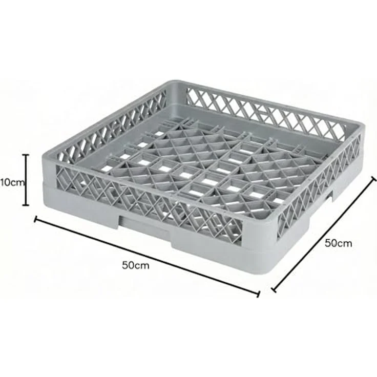 Morleos Spülkorb 50x50 für Gastro Spülmaschine – Gläserspülkorb 49x49x10 cm, grobmaschig, robustes hygienisches Kunststoffmaterial für Restaurant, Hotel und Catering – Bild 3