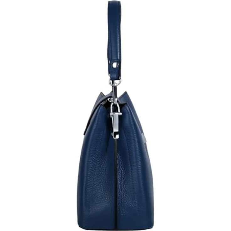 Cluty Umhängetasche aus 100 % Rindleder, Made in Italy, 21 cm x 25 cm x 13 cm, mit abnehmbarem Schultergurt und Drehverschluss – Bild 5