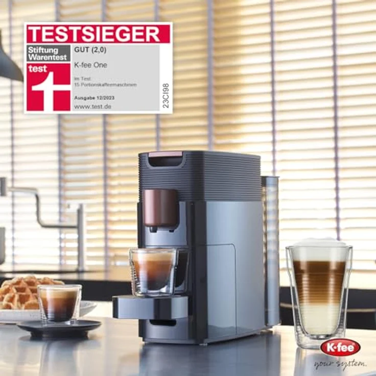 K-fee One Kaffeekapselmaschine, (1455 Watt, 0,8 Liter Wassertank, Farbe Schwarz-Kupfer) – Bild 4