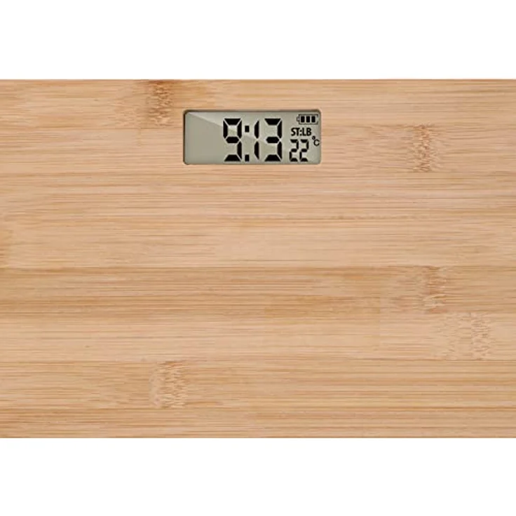 Grundig Personenwaage - Digitale Bambus Waage - Max. 180KG - Waage mit Rutschfesten Füßchen - Messung in KG, LB und ST – Bild 3