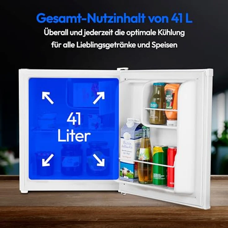 MEDION Mini Kühlschrank MD37724 (41 Liter, Eisfach, leise, weiß) – Bild 4