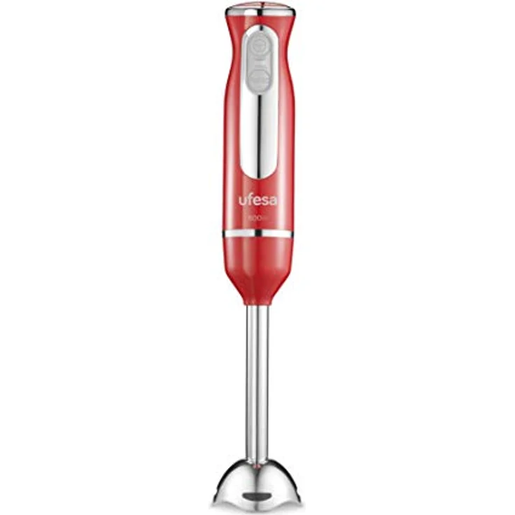 Ufesa BP3443 Stabmixer, 600W, inkl. Zerkleinerer, Mixbehälter, Schneebesenaufsatz, rot – Bild 3