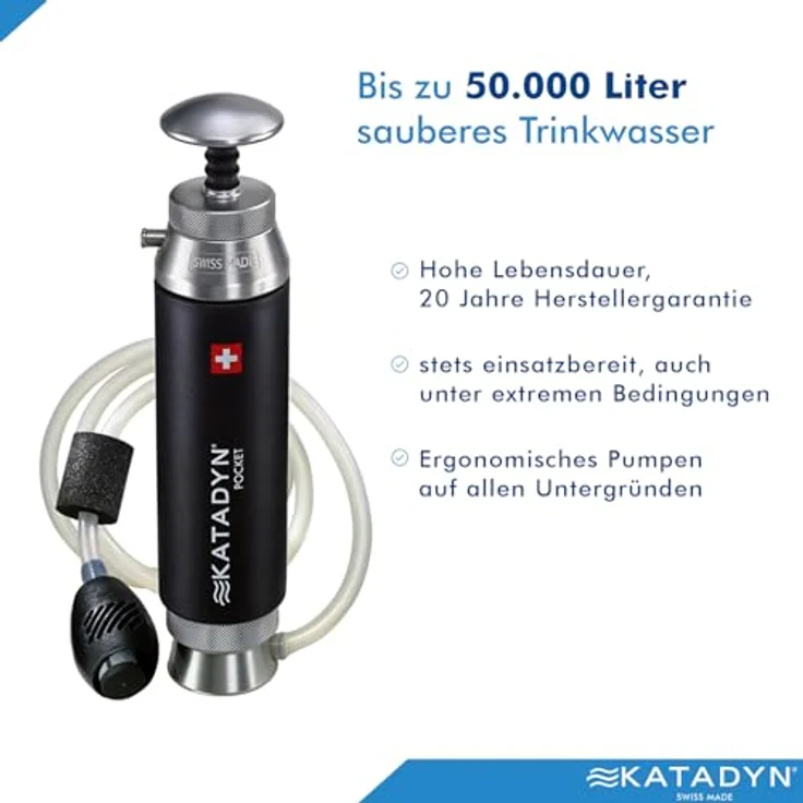 Katadyn Pocket Filter Black Edition, Keramik-Wasserfilter mit 0,2 Mikron Porengröße, für Outdoor-Reisen und Expeditionen, langlebig und mehrfach reinigbar – Bild 4