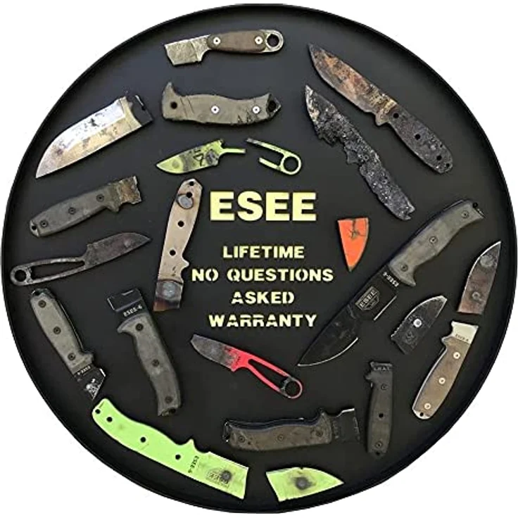 ESEE-6 1095 Karbonstahl-schwarze Klinge, natürliches Segeltuch Micarta 3D-Griff, schwarze Hülle, 6PB-011, Schwarze Klinge, Naturleinwand, Micarta 3D-Griff – Bild 4