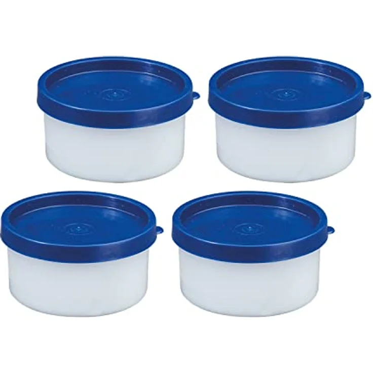 Westmark 8 Kräuter-/Gefrierdosen, inkl. Deckel, Füllvolumen: 4x100ml, 4x200ml, stapelbar, Kunststoff, Trio, Farbe: Transparent/Blau, 258422E6 – Bild 3