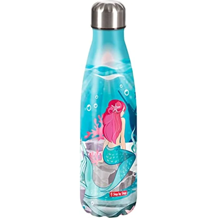 Step by Step Trinkflasche Edelstahl 0,5 l Mermaid Bella, isolierbar, BPA-frei, blau – Bild 1