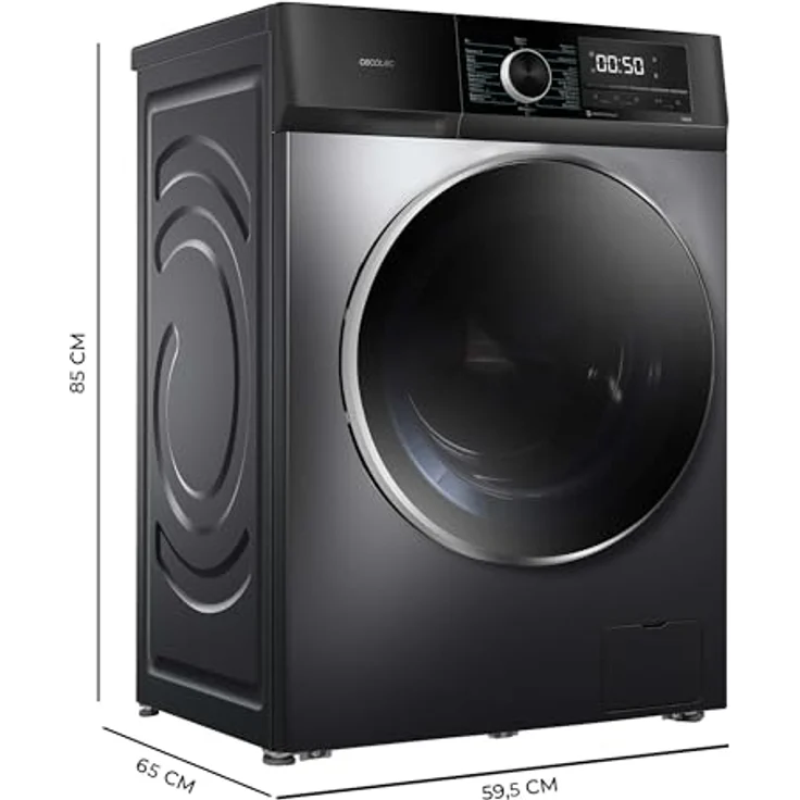 Cecotec Bolero DressCode 12500, 12 kg Frontlader Waschmaschine mit Inverter Plus Motor, 16 Programmen, SteamMax, Allergy Care, 1400 U/min, Edelstahl A – Bild 2