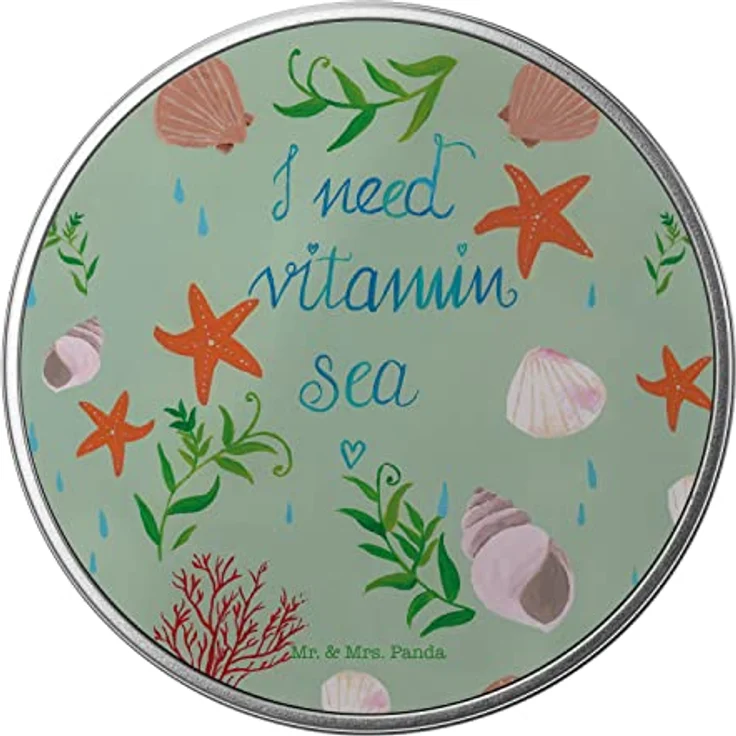 Mr. & Mrs. Panda Teedose Vitamin Sea, Runde Metalldose mit exklusivem Design zur Aufbewahrung von Keksen und Erinnerungsstücken, 150 mm – Bild 3