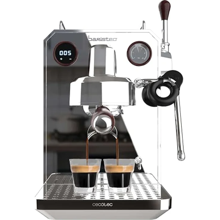 Cecotec Baristeo Intima, Siebträgermaschine mit 1850 Watt und 15 Bar Pumpdruck, Silber – Bild 1
