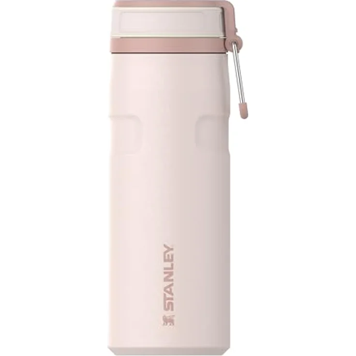 STANLEY IceFlowBottle Twist Flip 0.47L - Kühlt 3 Tage, Auslaufsicher, Spülmaschinenfest, Recycelter Edelstahl, BPA Frei, Rose Quartz – Bild 1