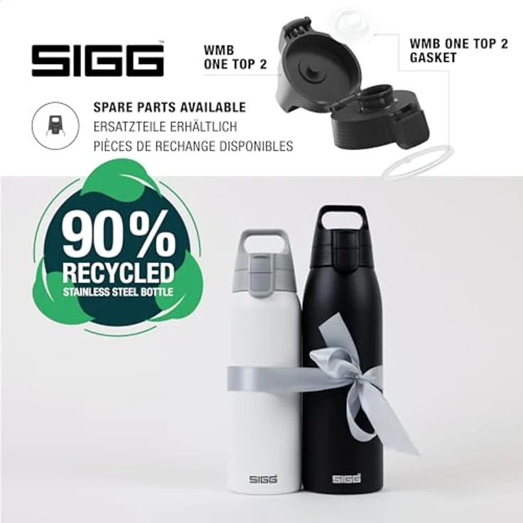 SIGG Shield Therm One, Isolierte Trinkflasche für kohlensäurehaltige Getränke, Auslaufsicher, Spülmaschinenfest, BPA-frei, 90% recycelter Edelstahl, Schwarz, 1L – Bild 4