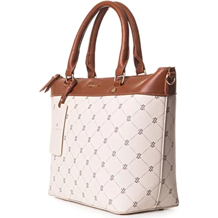 Lazarotti Palermo Handtasche, 29 cm, beige, 100% Kunstleder – Bild 3