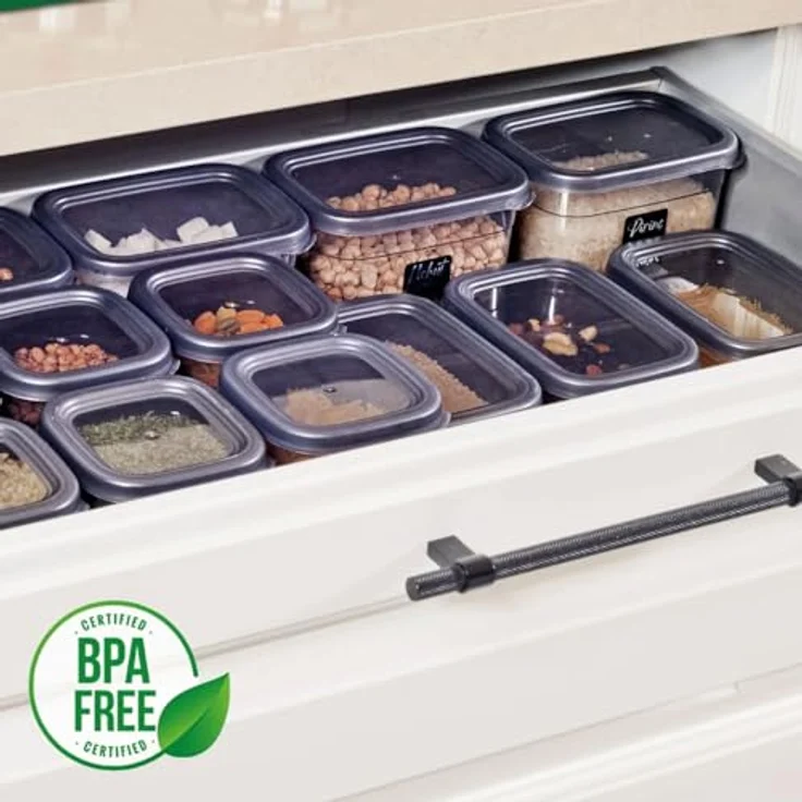 Jungengel Vorratsdosen Set 6-teilig, jeweils 2 Liter, BPA-frei, stapelbar, luftdicht und mikrowellengeeignet, transparent mit Deckel – Bild 5