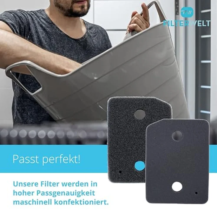 Filterwelt Filter kompatibel mit Miele T1 9164761, Schwammfilter für Wärmepumpentrockner, Fein-Grob, 207 x 157 x 30mm, Kondenstrockner Fusselfilter – Bild 4