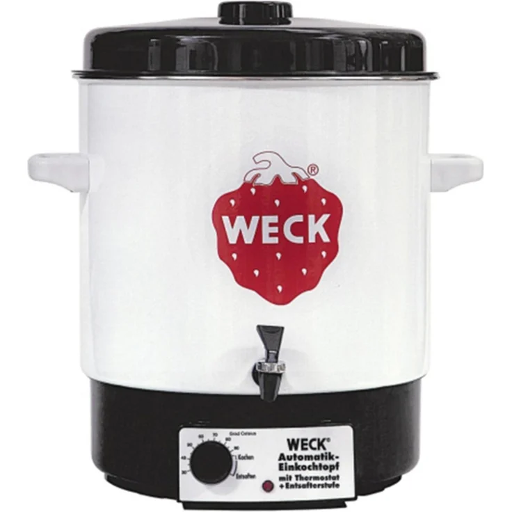 Weck WAT 14A, Einkochautomat mit 2000 Watt, stufenlos einstellbarer Temperatur und Entsaftungs-Programm, weiss