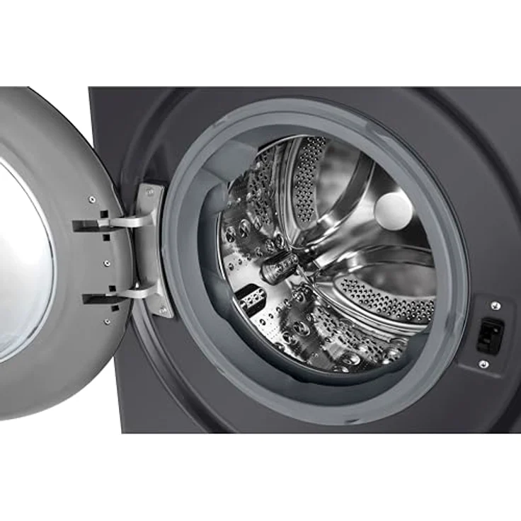 LG V5WD95SLIMB, Klasse A/E, SLIM Waschtrockner, 9-5kg Waschen/Trocknen, Wi-Fi, AI Direct Drive, Tiefenreinigung mit Dampf, TurboWash 360°, Sicherheitsglastür, AquaLock, 60 x 53.5 x 85cm ꟷ Schwarz – Bild 5