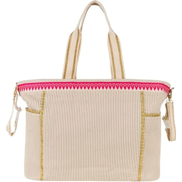 Oilily Pankti Shopper Tasche, beige, 42 cm x 14 cm x 32 cm, 100% Polyester – Bild 3