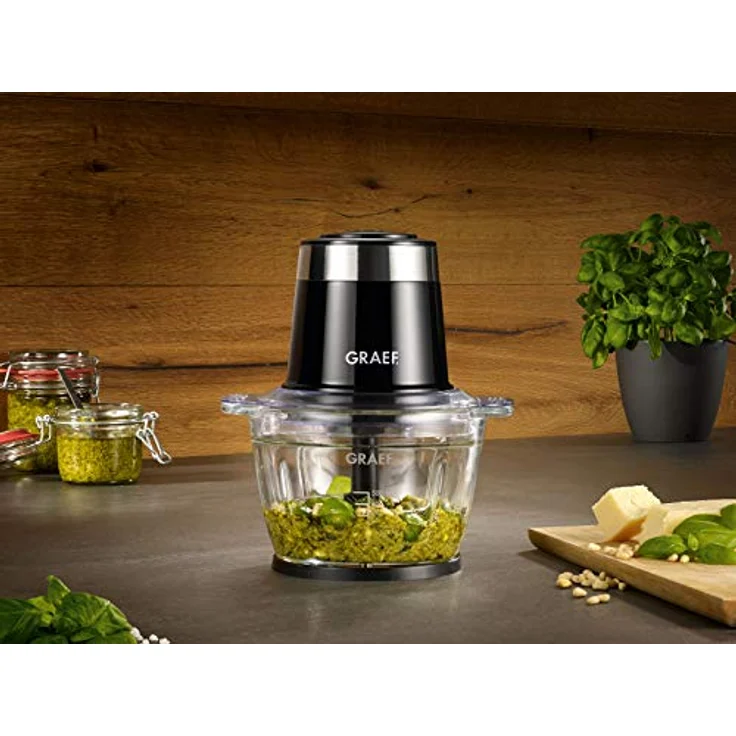 Graef CH502EU Zerkleinerer, Glas, 500W, Edelstahlmesser, 1 L, schwarz – Bild 6
