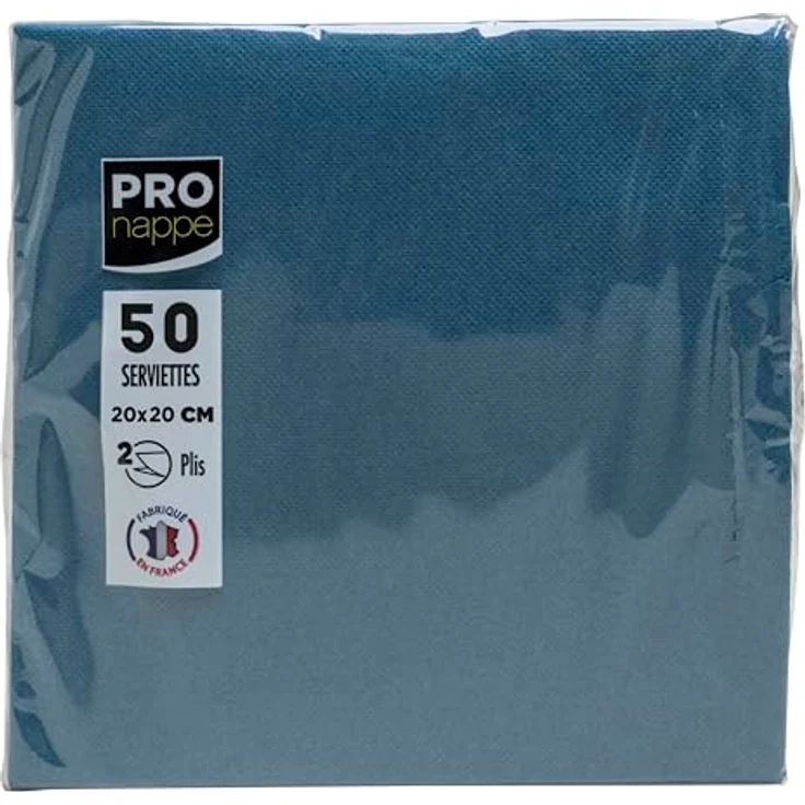 PROnappe Servietten pazifikblau, 2-lagig, 20 x 20 cm, 50 Stück, FSC-zertifiziert – Bild 2