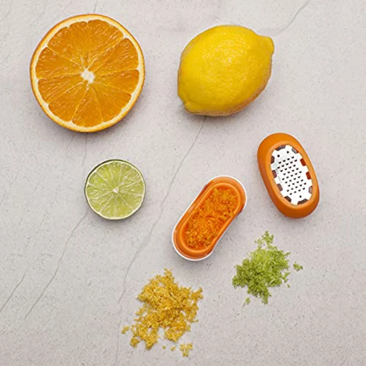 Microplane Zester Reibe Fein Flexi Zesti Grün Edelstahl Silikon für Zitrone, Orange und andere Zitrusfrüchte – Bild 7