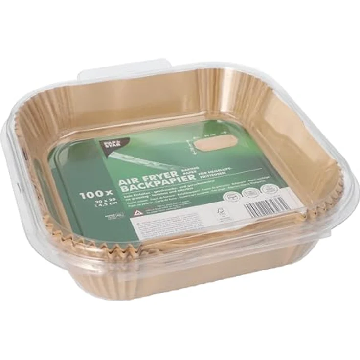 PAPSTAR 100 Backpapiere 20 cm x 20 cm x 4,5 cm braun für Heißluftfritteusen – Bild 2
