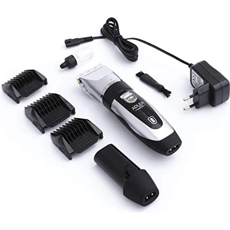 Adler AD 2823, Netz/Akku Haarschneider für Haustiere mit Titankopf und 4 Kammaufsätzen, USB-Ladung – Bild 1