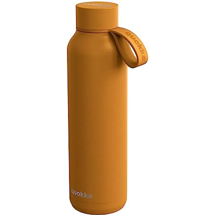 Quokka SOLID Amber, Thermosflasche aus Edelstahl mit Halterung, 630 ml, doppelwandige Vakuumisolierung, BPA-frei