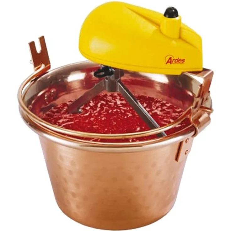 Poly Pool 2480 Polentamixer, Handmixer aus Kupfer mit 10 Watt Leistung, gelb, für bis zu 12 Personen – Bild 2