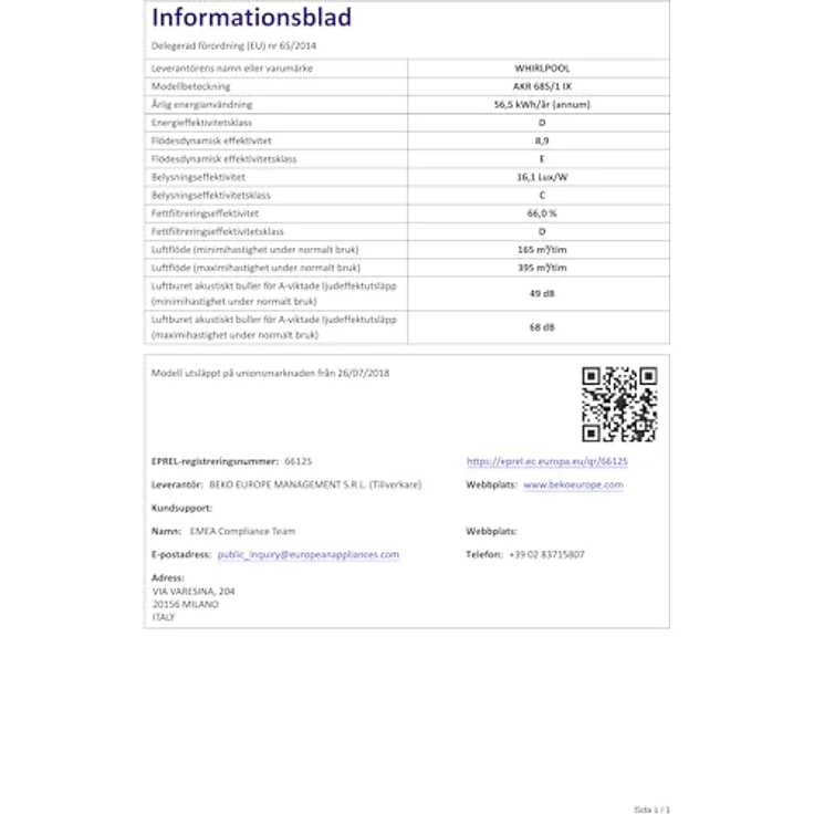 Whirlpool AKR 685/1 IX, Dunstabzugshaube mit 395 m³/h, wandmontiert, Edelstahl, Abluft/Umluft, LED-Beleuchtung – Bild 7