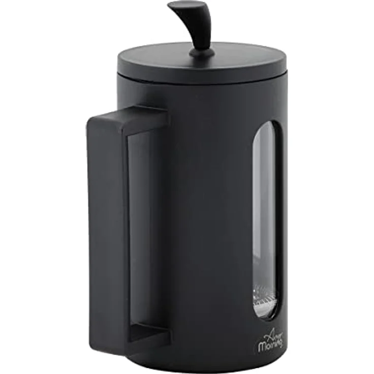 Any Morning French Press Kaffeemaschine | Borosilikatglas Heiß- und Kalt-Kaffeebereiter | Kaffee-Presse Edelstahlfilter | Langlebig | Hitzebeständig | Schwarz | 600 ML – Bild 2