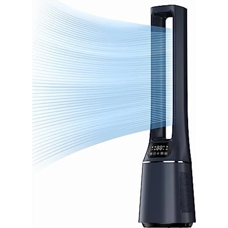 Midea MFP-120i (BL) 2 in 1 Turmventilator Leise 38dB Luftreiniger H13 True HEPA auf 47.6 ㎡ LED Display Fernbedienung Oszillation 12H Timer Kompatibel für Wireless Connection App Alexa Google