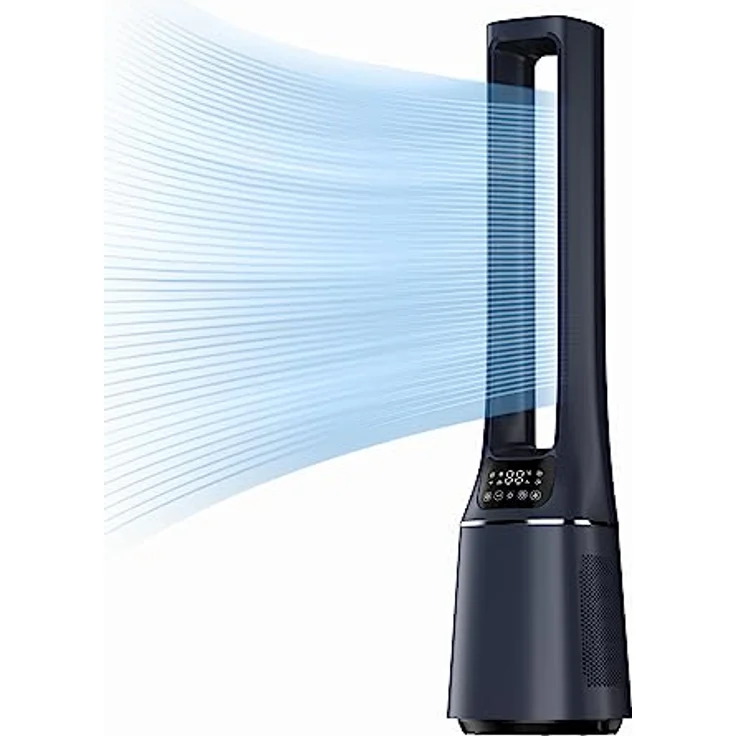 Midea MFP-120i (BL) 2 in 1 Turmventilator Leise 38dB Luftreiniger H13 True HEPA auf 47.6 ㎡ LED Display Fernbedienung Oszillation 12H Timer Kompatibel für Wireless Connection App Alexa Google – Bild 1