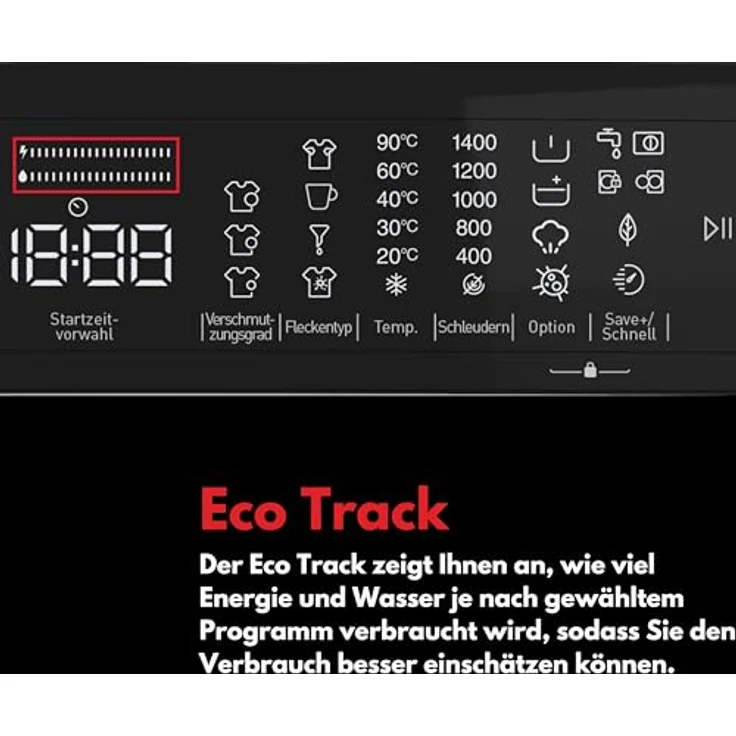 VESTEL WMI 89341 DX, Frontlader Waschmaschine mit 8 kg, 1400 U/min, Inverter-Motor, Dampf, AquaStop+Switch, Dark Inox – Bild 10