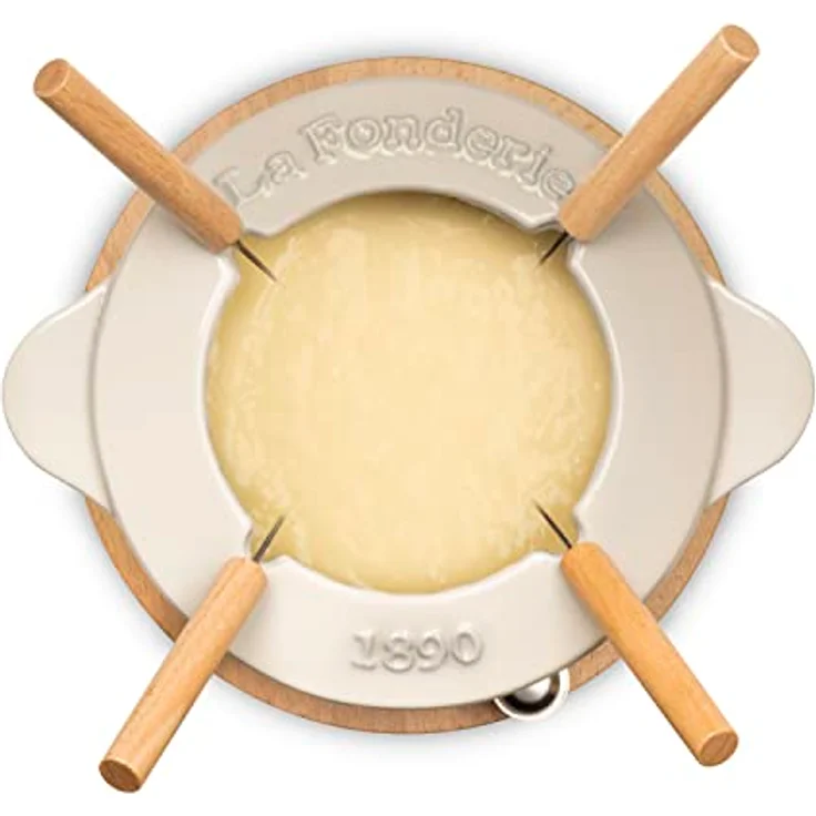 La Fonderie 1890 Fondue-Set aus Gusseisen, Beige, 4 personnes – Bild 5