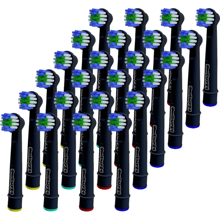 OneBuy24 24 Stück Aufsteckbürsten für Oral-B Ersatzbürsten Bürstenköpfe SCHWARZ - Kompatibel mit Braun Oral-B elektrische Zahnbürsten, Modell Precision Clean