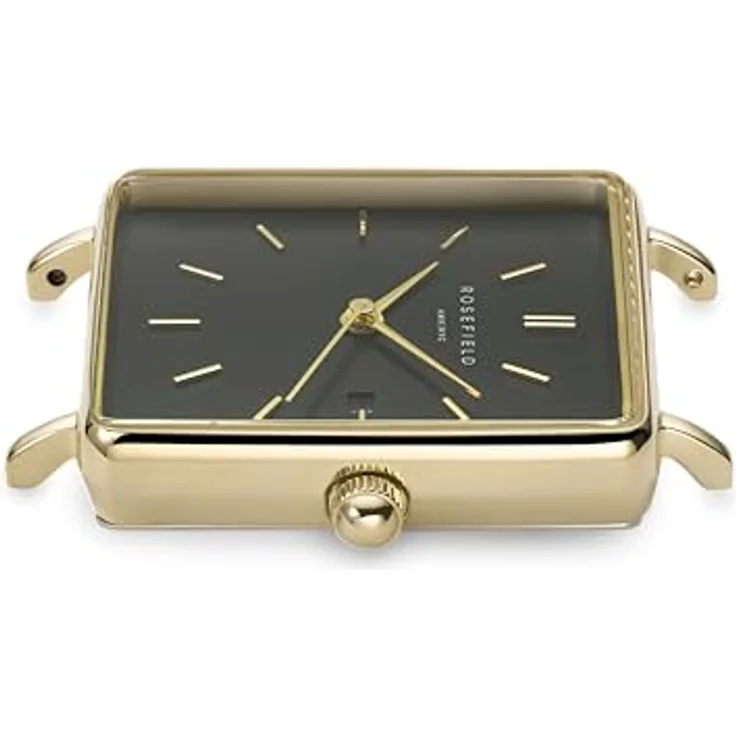 Rosefield Boxy Damenuhr, quadratisches Gehäuse mit waldgrünem Lederarmband, 24mm, wasserdicht bis 3 ATM – Bild 2