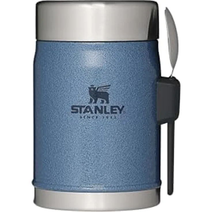 Stanley 1913 Classic Food Jar, Lunchbox aus Edelstahl, 0,4 L, doppelwandige Vakuumisolierung, Blau, inkl. Spork