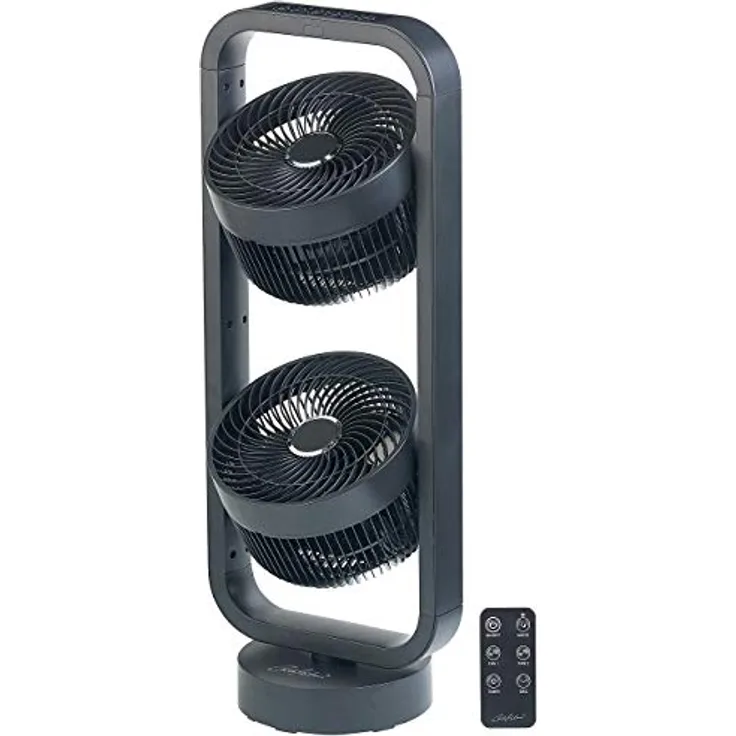 Carlo Milano Multi-Ventilator: Standventilator mit 2 Rotoren, 3 Stufen, Oszillation, Timer, 70 Watt (Raumzirkulator-Ventilator, Ventilator mit Windsimulation, Fernbedienungen)