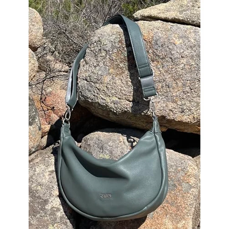 Zwei Umhängetasche M70 Half-Moon Bag, grün, mit sanft geschwungenen Linien – Bild 9