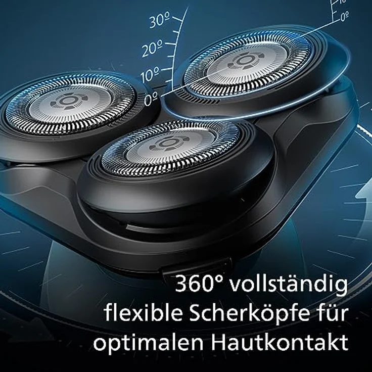 Philips Shaver Series 5000 – Elektrischer Nass- & Trockenrasierer für Herren mit Präzisionstrimmer & weicher Transporttasche, Metallic-Blau – Bild 3