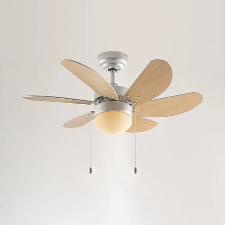 Lindby Deckenventilator Minja, silber mit Licht, leise, 78 cm, Rücklaufbetrieb – Bild 6