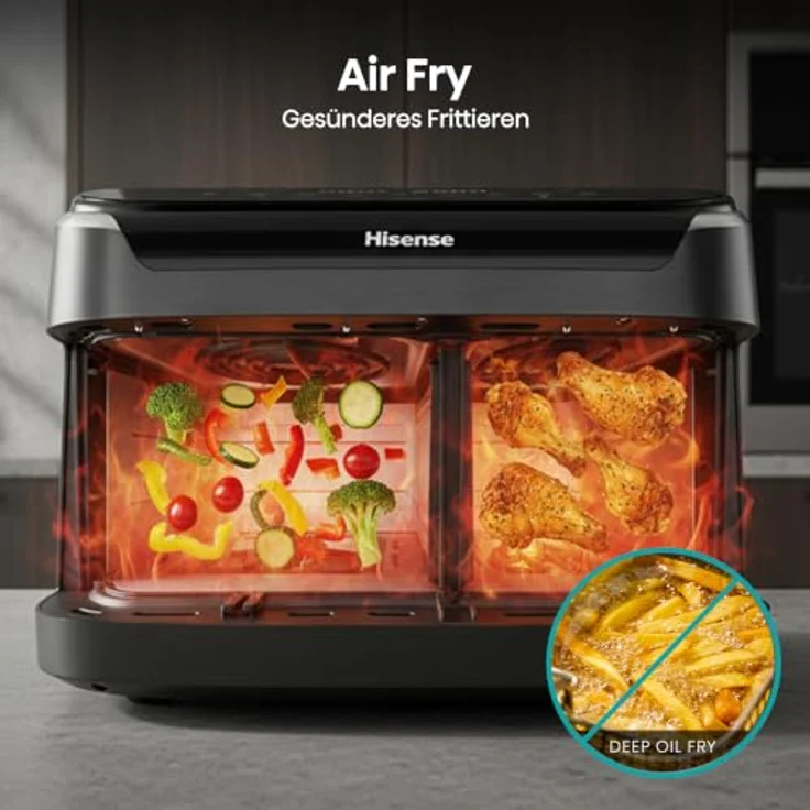 Hisense HAF2700DHA, Air Fryer Fritteuse mit 2700 W und 11 l, Schwarz – Bild 8