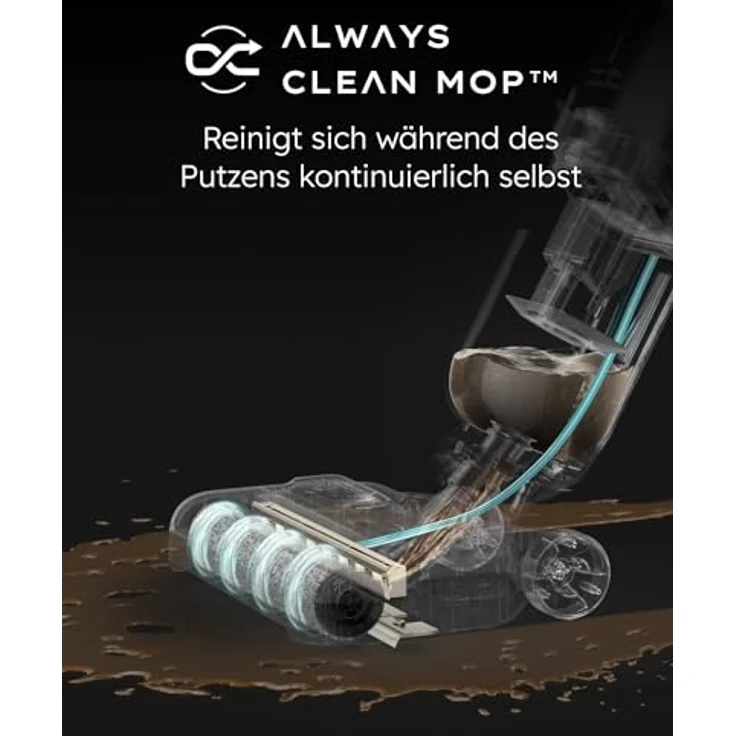 eufy Akku-Stielstaubsauger Mach V1i, Nass-/ Trockensauger, 16800Pa, mit Always-Clean Mop™ – Bild 4