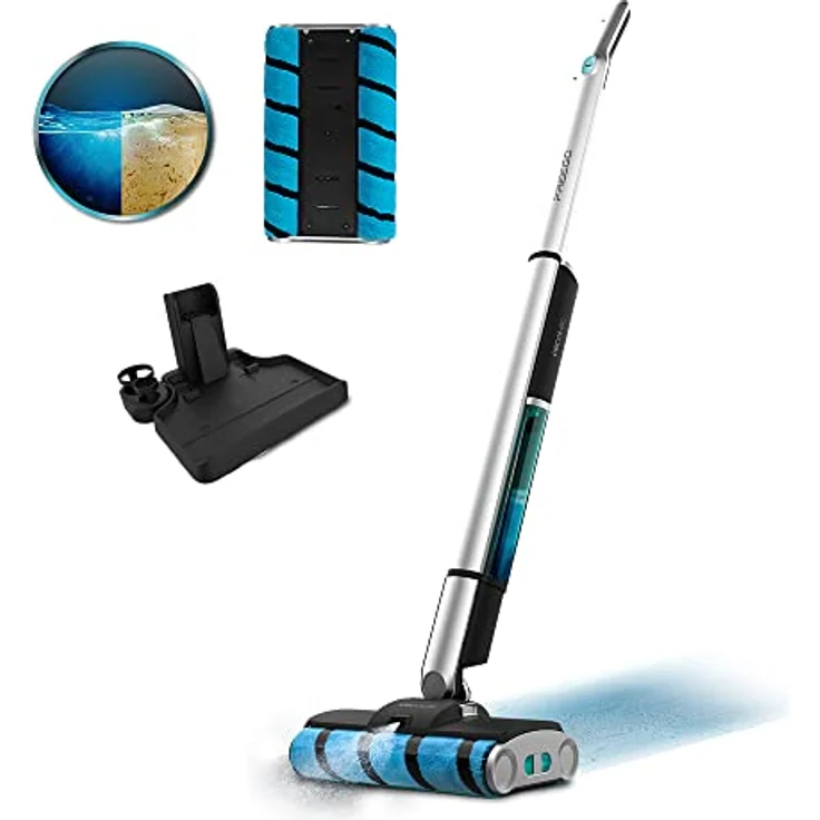 Cecotec Elektromopp FreeGo Wash Twice Spray. 60 W, 40 Min. Autonomie, Doppelwalze, 450 ml Frisch- und 350 ml Schmutzwassertank, Wassersprüher und selbstreinigende Basis – Bild 1