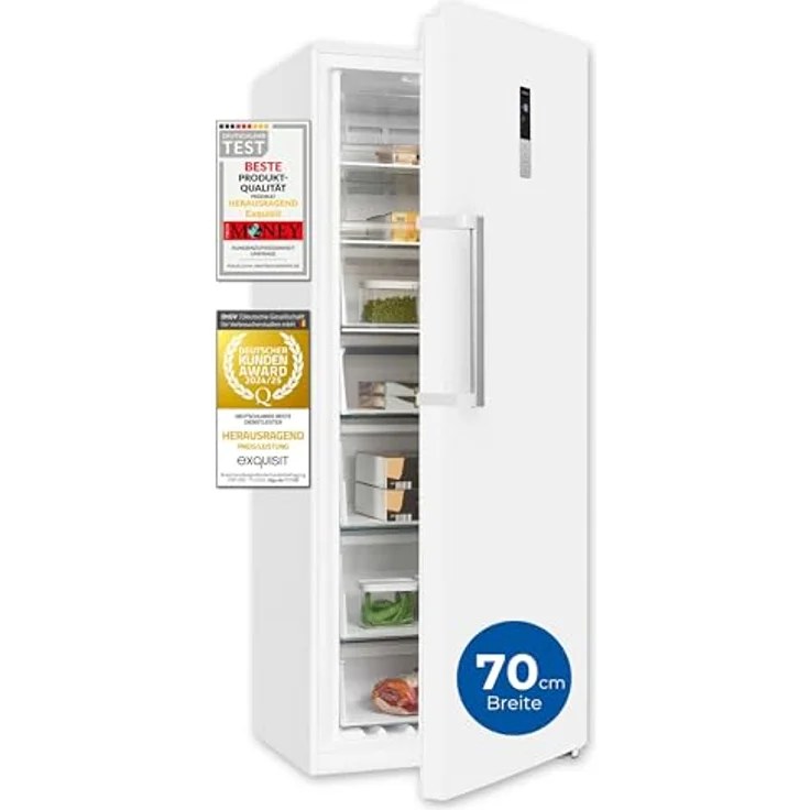 Exquisit GS380-NF-H-050E Gefrierschrank, freistehend, weiß, Energieklasse E – Bild 2